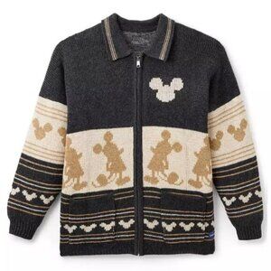 DISNEY Unisex Mickey Mouse Zip Sweater for Adults by Spirit Jersey Size L